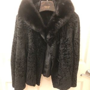 Genuine Vintage Black Lamb Fur coat